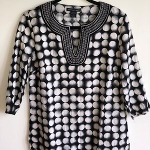 St Tropez West pull over top in blk & wht Sz L